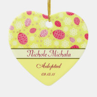 Pink Lady Bug Heart Shaped Adoption Announcement