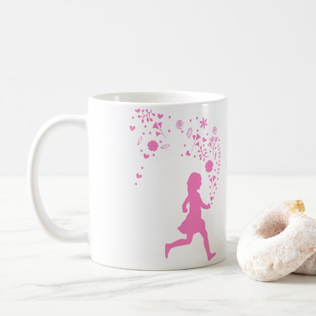 Pink Lady. Coffee Mug (With Donut)