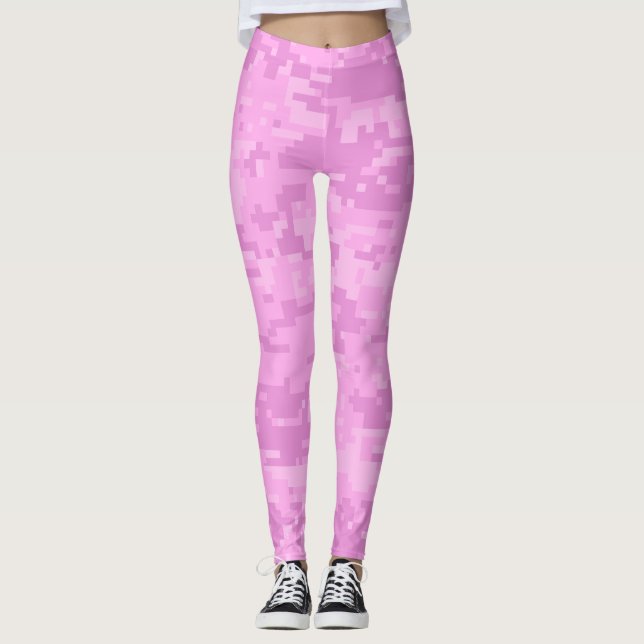 Pink Lady Digital Camo Pattern Leggings (Front)