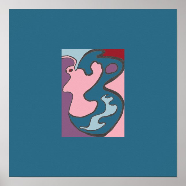 Pink Lady Flutterfly Mini Print w/ double border (Front)