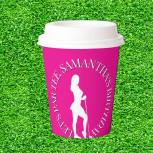 Pink Lady Golfer Birthday in Style  Paper Cups