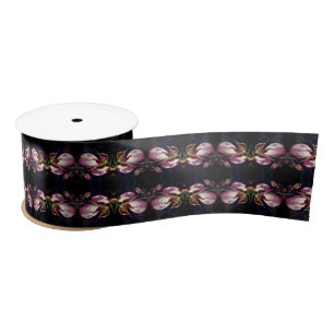 Pink Lady Slipper Orchid Abstract  Satin Ribbon
