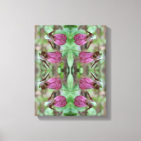 Pink Lady Slipper Orchid Flower Pair Abstract