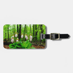 Pink Lady Slipper wild Orchid Luggage Tag