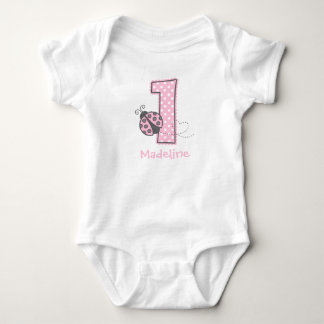 Pink Ladybug 1st Birthday Baby Bodysuit