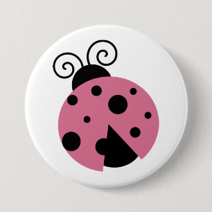 Pink Ladybug 7.5 Cm Round Badge