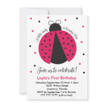 Pink Ladybug Baby Girl's First Birthday