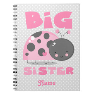 Pink Ladybug Big Sister Spiral Notebook