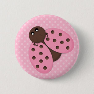 Pink Ladybug Button Flair