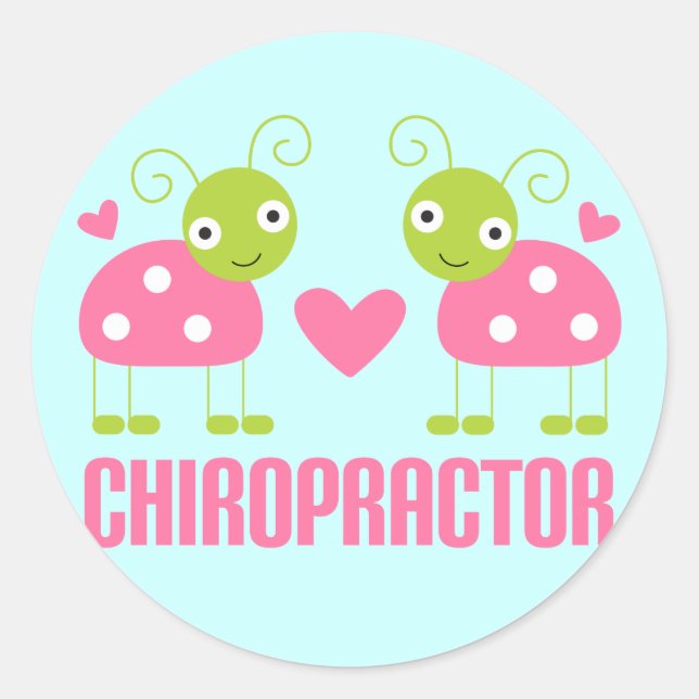 Pink Ladybug Chiropractor Gift Classic Round Sticker (Front)