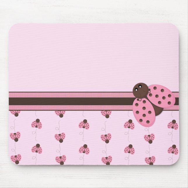 Pink Ladybug Mousepad (Front)