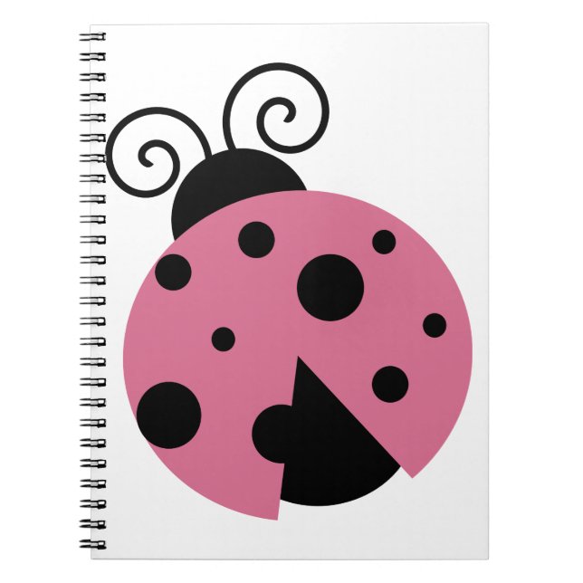 Pink Ladybug Spiral Notebook (Front)
