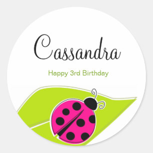 Pink Ladybug Topper Stickers
