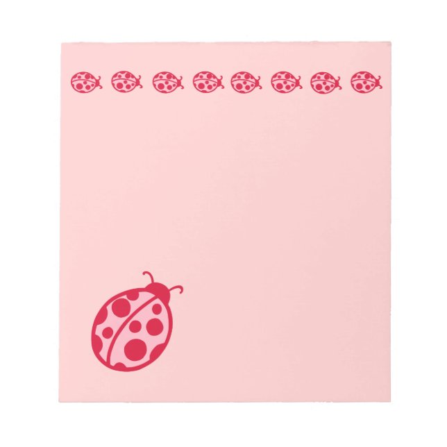 Pink Ladybugs Notepad (Front)