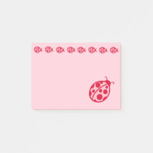 Pink Ladybugs Post It Notes