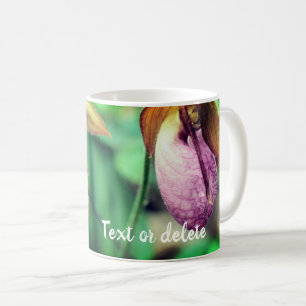 Pink Ladyslipper Flowers Personalized Coffee Mug