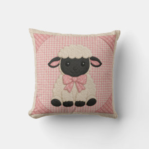 Pink Lamb Quilt Cushion