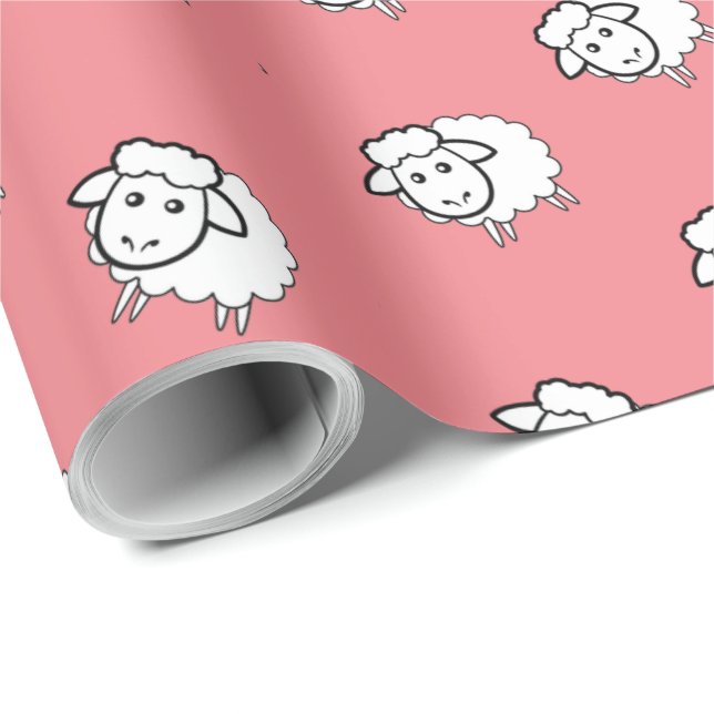 Pink lamb wrapping paper (Roll Corner)