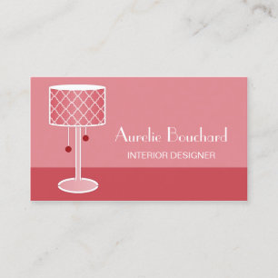 Pink Lamp Interior Designer Business Card