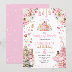 Pink Land of Sweets Sugar Plum Fairy Nutcracker Invitation