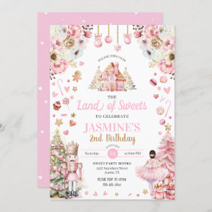 Pink Land of Sweets Sugar Plum Fairy Nutcracker Invitation