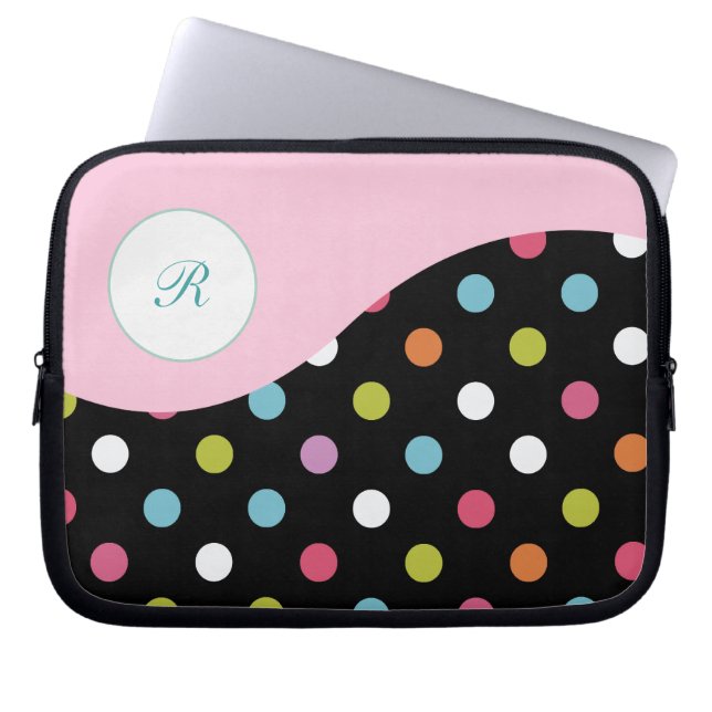 Pink Laptop Monogram Sleeve (Front)