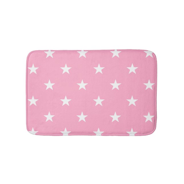 Pink Large Stars Bath Mat (Front)