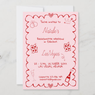 Pink Las Vegas Bachelorette Weekend Invitation