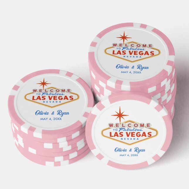 Pink Las Vegas Wedding Favour Poker Chips (Stack)