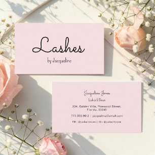 Pink Lashes Beauty Salon Simple Business Card