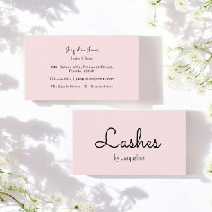 Pink Lashes Beauty Salon Simple Business Card