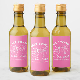 Pink Last Toast Bachelorette Party Favour Wine Label