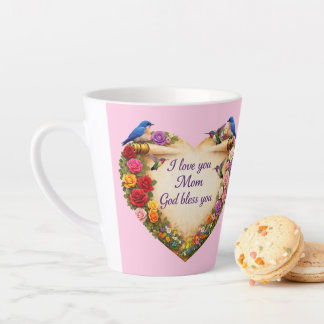 Pink Latte Mug for Mum with Heart