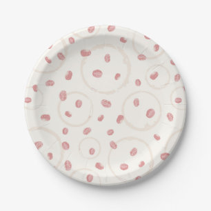 Pink Latte Roasted Coffee Beans and Rings Paper Plate