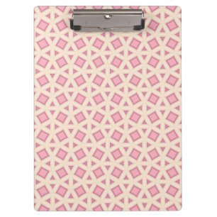 Pink Lattice Geometry Pattern Clipboard