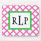 Pink Lattice Mousepad Monogrammed