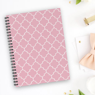 Pink Latticework, Quatrefoil, Moroccan Trellis Planner