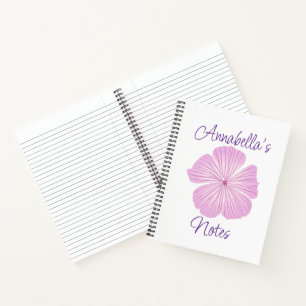Pink Lavatera Flower Notebook
