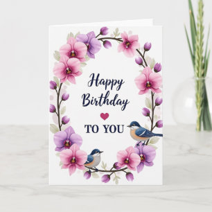Pink Lavender Birthday Card