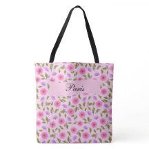 Pink Lavender Lacy Daisy Tote Bag