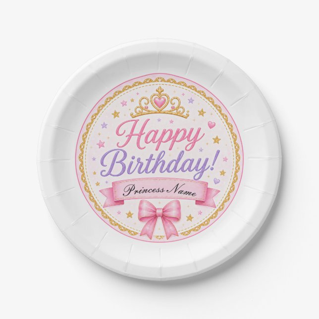 Pink Lavender Princess  Paper Plate (Front)