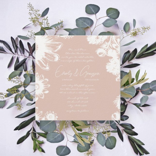 Pink Lavender Raspberry Pink Floral Wedding Invite (Creator Uploaded)