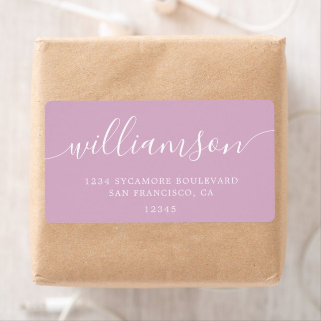Pink Lavender Script Family Return Address (Insitu)