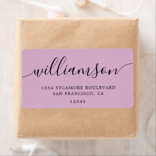 Pink Lavender Script Family Return Address