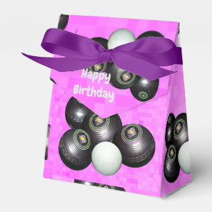 Pink Lawn Bowls Birthday, Favor Box