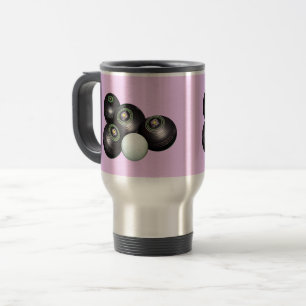 Pink Lawn Bowls, Travel Mug