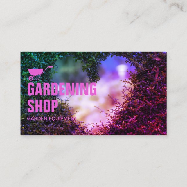 Pink Lawn Care Gardening Grass Wall Mowing Business Card (Front)