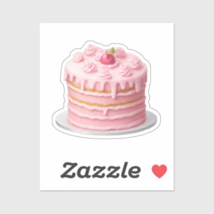 Pink Layered Drip Cake Emoji