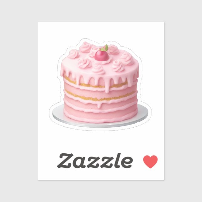 Pink Layered Drip Cake Emoji  (Sheet)