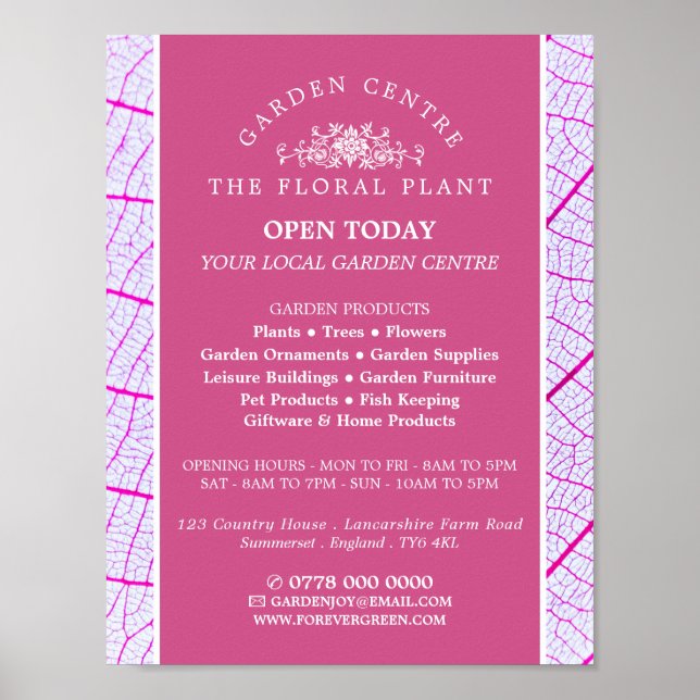 Pink Leaf, Garden Center, Horticulturist Poster (Front)